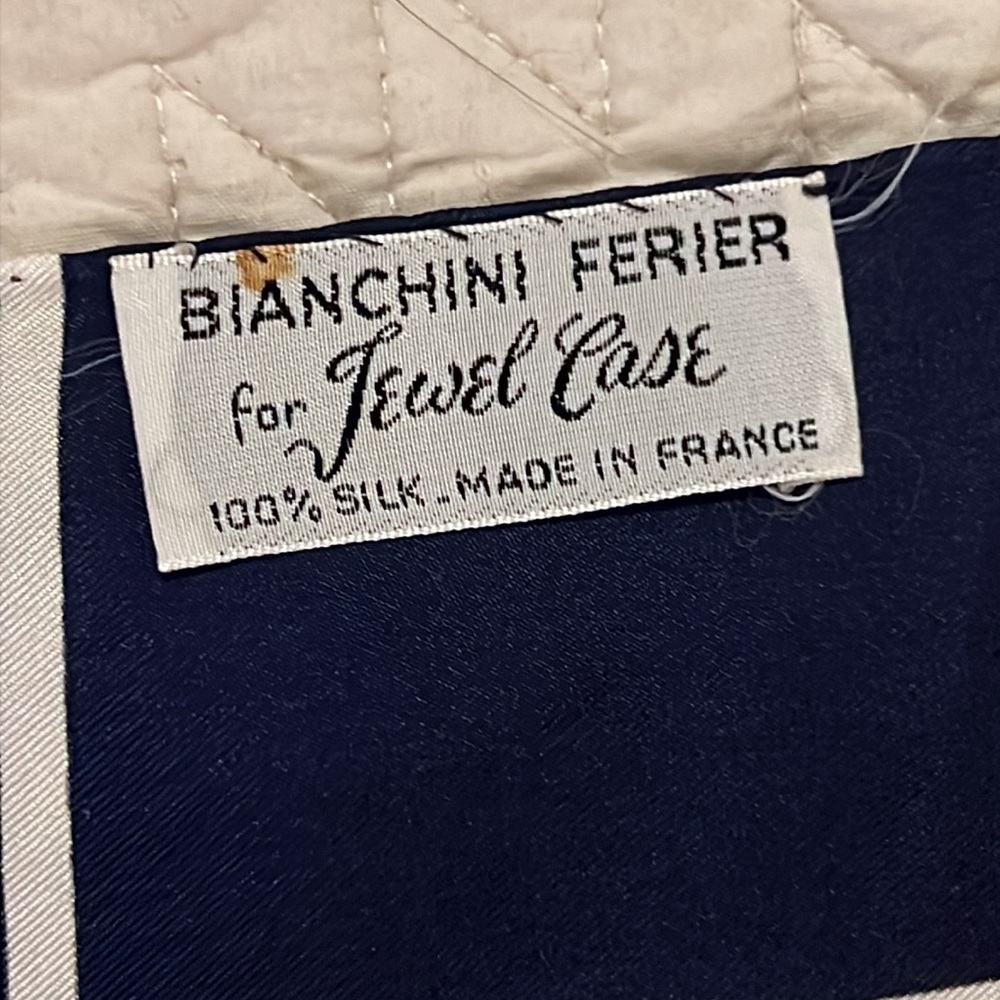Bianchini Ferier Paris France for Jewel Case silk oblong vintage scarf